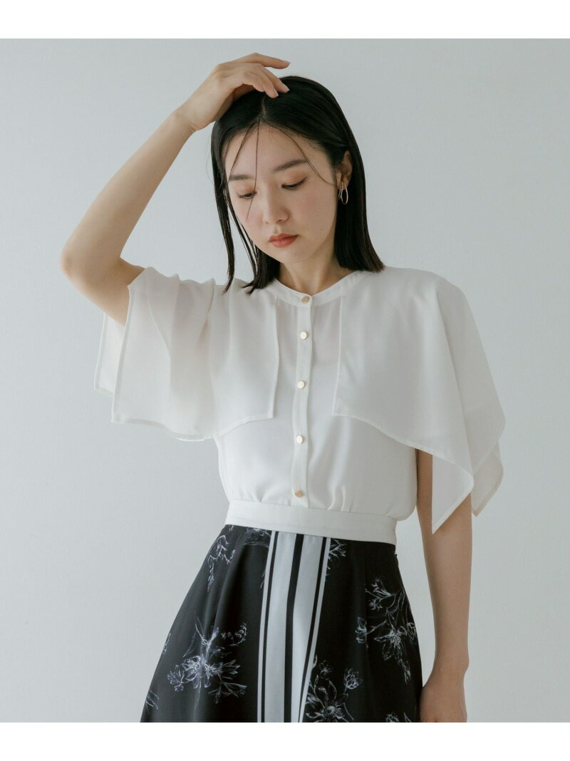 Rakuten - 【2WAY】フリルブラウスSS Andemiu アンデミュウ トップス シャツ・ブラウス ブルー ホワイト ブラウン ブラック【送料無料】[Rakuten Fashion]