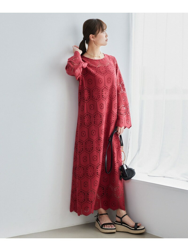 Rakuten - 【SALE／50%OFF】クロシェレースワンピース Andemiu アンデミュウ ワンピース・ドレス ワンピース レッド【RBA_E】【送料無料】[Rakuten Fashion]