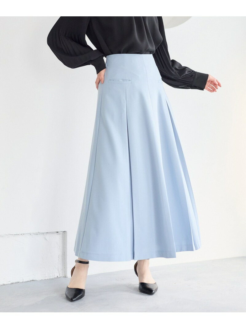 タックフレアスカート Andemiu アンデミュウ スカート ロング・マキシスカート ブラック グレー【先行予約】*【送料無料】[Rakuten Fashion]