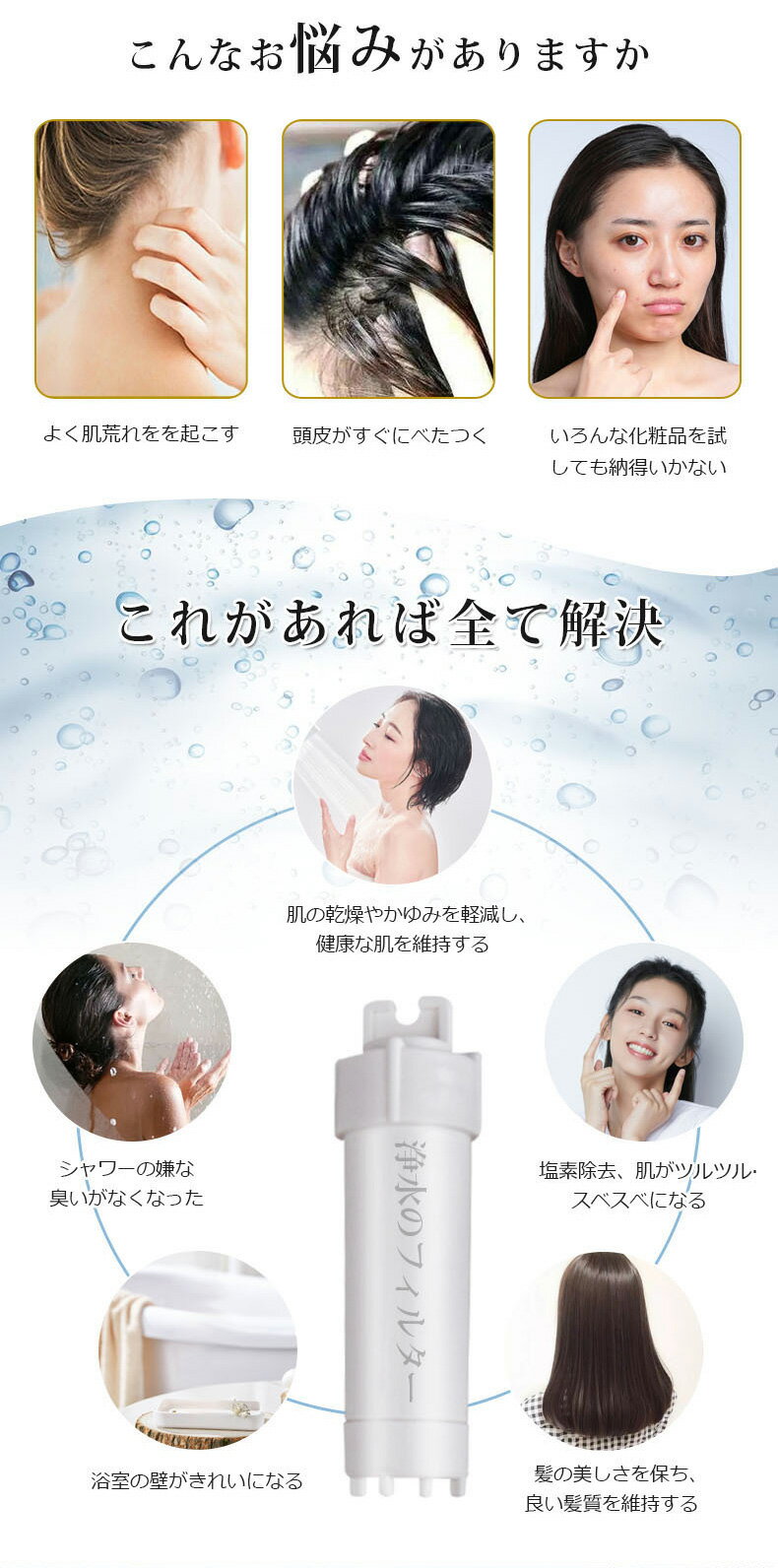 【爆安セール1,780円】送料無料 anderisシャワーヘッド 専用フィルター 3本セット 消臭 抗菌 塩素 浄水機能 残留物を取り除く 水フィルター 濾過 簡単に交換用 節水 塩素除去 フィルタ カートリッジ