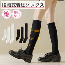 【爆安セール限定1,280円】着圧ソックス 着圧ハイソックス ハイソックス 綿 ブラック 黒 靴下 レディース ソックス 夏 美脚 段階着圧 通気 蒸れない 夏...