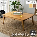 北欧デザインこたつテーブル-イーズ 75x75cm SAI 彩 正方形 こたつ単品 パワフルヒーター テーブル おしゃれ コタツ 炬燵 あったか かわいい ナチ...