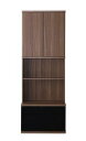 【13日10時~15日23時59分迄 P2倍】 ハイタイプ コーナー テレビボード 専用 キャビネット ウォルナット ガラス 収納 薄型 スリム 幅59cm 高さ161cm 奥行29cm