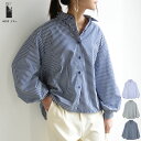 シャツ レディース 春夏 長袖 ストライプブロードボリュームスリーブシャツ トップス ストライプシャツ 前開き 羽織り ボリューム袖 ぽわん袖 ハリ感 お洒落 大人可愛い ブルー ネイビー ホワイト M メール便10