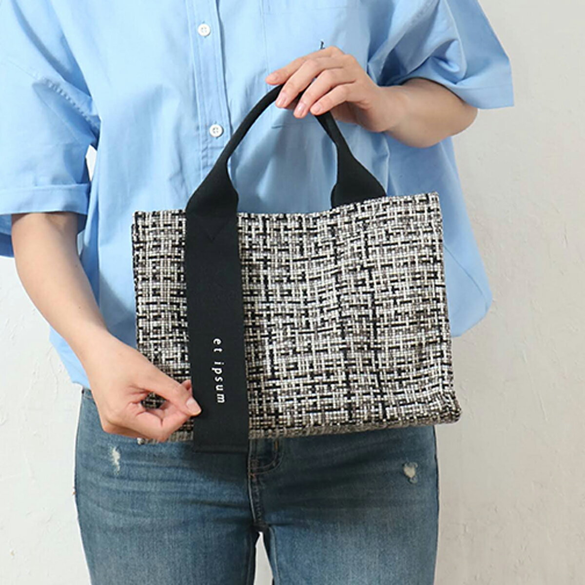 Rakuten - オッドハンドルトート BAG バッグ レディース メンズ 男女兼用 ユニセックス プレゼント おしゃれ お洒落 トレンド 映え モザイク/ブラック モザイク/ブルーグリーン 春 夏 メール便不可