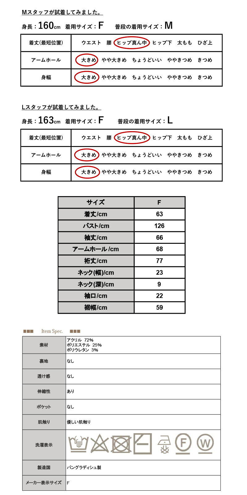 カーディガン アウター レディース ニット セーター ニットカーディガン ボリューム袖 羽織り ゆったり オーバーサイズ 体型カバー 暖かい おしゃれ 大人可愛い カジュアル 無地 ファッション 秋冬 ニット グレージュ オレンジ ブルー フリーサイズ メール便不可 andit-10028398 アンドイット (and it_) サンプル画像3