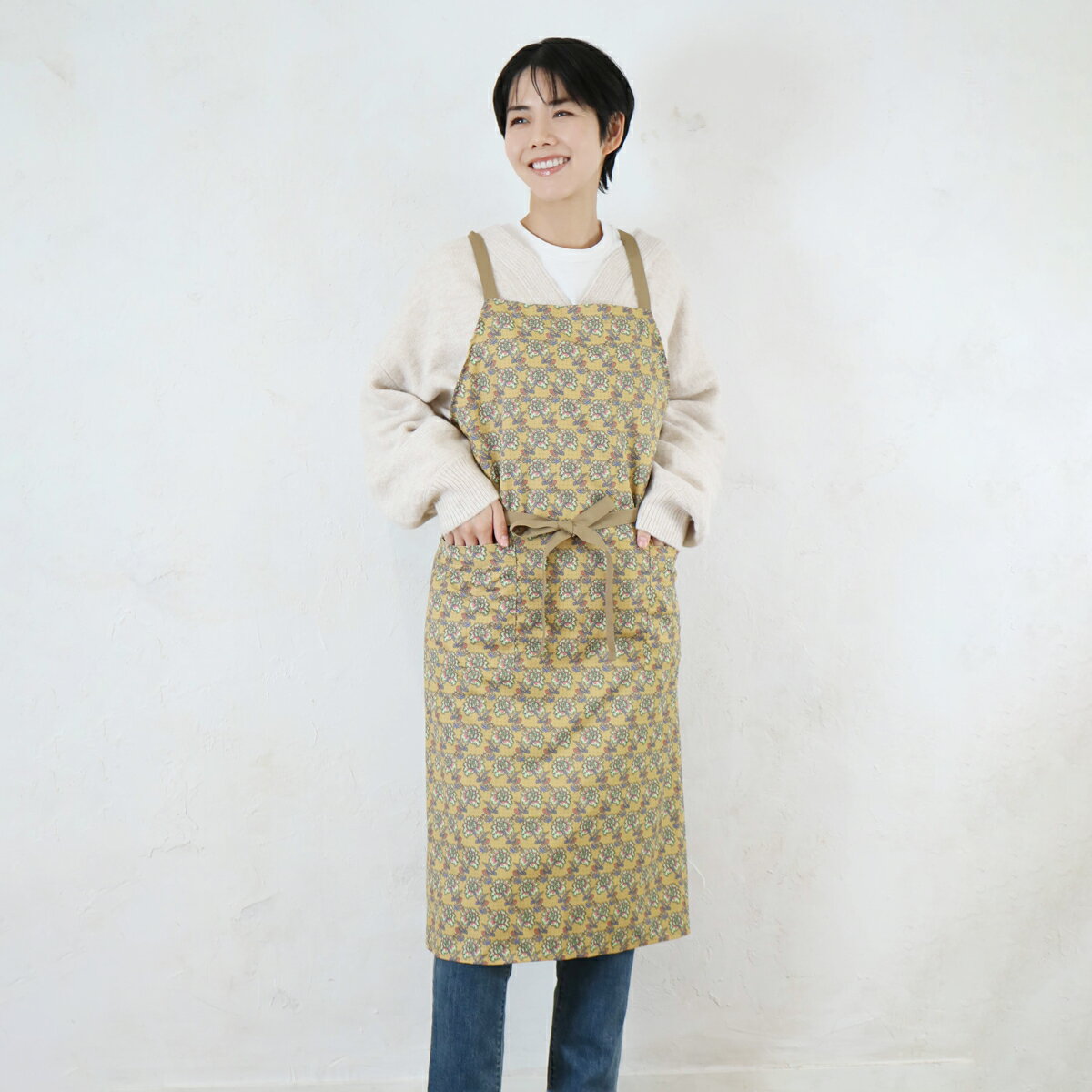 ラタイデアx型エプロン エプロン リーフ/ブルー リップル/グリーン フラワー/オレンジ フラワー/イエロー 秋 冬 25aw AW メール便不可...