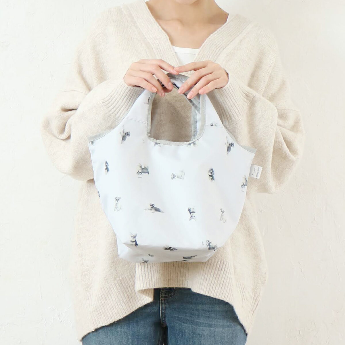 樂天商城 - モチーフプリント保冷保温コンパクトミニエコバッグ BAG バッグ レディース メンズ 男女兼用 ユニセックス プレゼント おしゃれ お洒落 トレンド 映え バッグ シュナウザー ネコ ウサギ 秋 冬 25aw AW メール便不可
