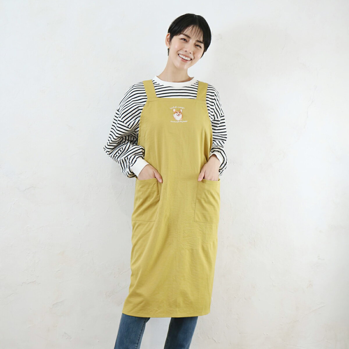 樂天商城 - アニマル刺繍クロスエプロン エプロン ペルシャ マンチカン トイプー シュナウザー 秋 冬 25aw AW メール便不可