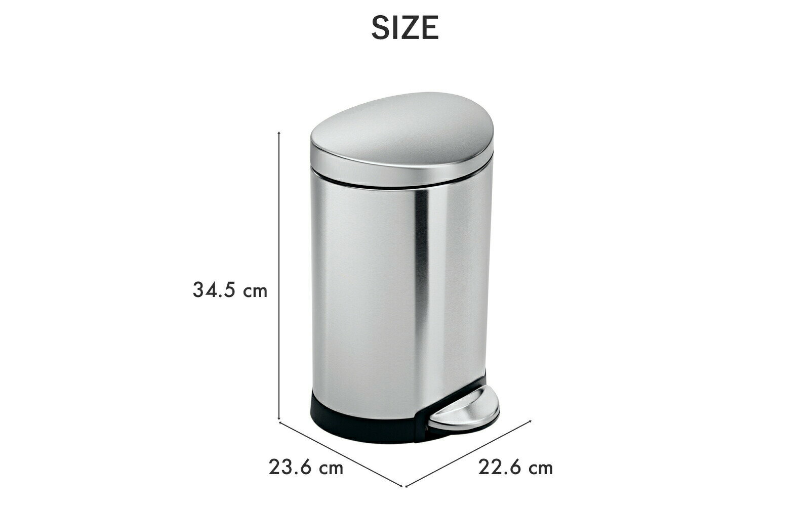 【正規品】【正規販売店】 simplehuman シンプルヒューマン 「セミラウンド ステップカン 6L」 CW1834 CW1835 シルバー ホワイト セミラウンドステップダストボックス ペダル式ゴミ箱 コンパクト いたずら 防止 6リットル おしゃれ モダン