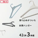 【レビュー特典】 ライクイット 〔 滑り止めがついた衣類ハンガー 42cm (3本組) 〕 like-it シャツ Tシャツ ハンガー クローゼットハンガー 洗...