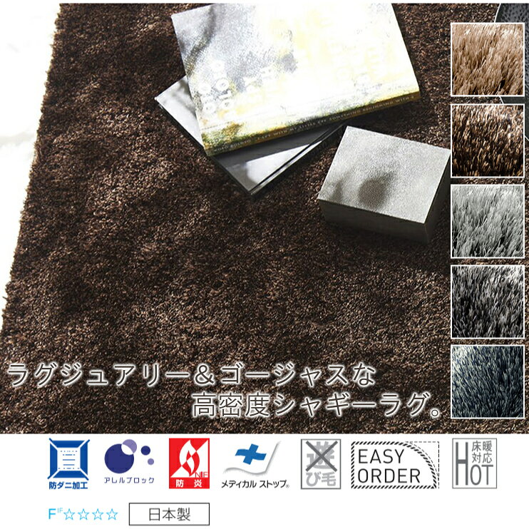 ラグ 厚手 ラグマット カーペット シャギーラグ ネオグラス 140×200cm 長方形 スミノエ オールシーズン対応 防ダニ アレルブロック 防炎 ホットカーペット対応 床暖房対応 ポリエステル S01 ラグマット 春夏秋冬用 andluce-10005059 and luce interior サンプル画像2