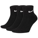 ナイキ(NIKE) SX7667 010 3P エブリデイ クッション クウォーター ソックス 19HO
