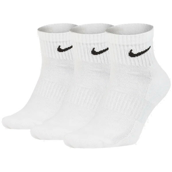 ナイキ（NIKE）　SX7667　100　3P　エブリデイ　クッション　クウォーター　ソックス　19HO