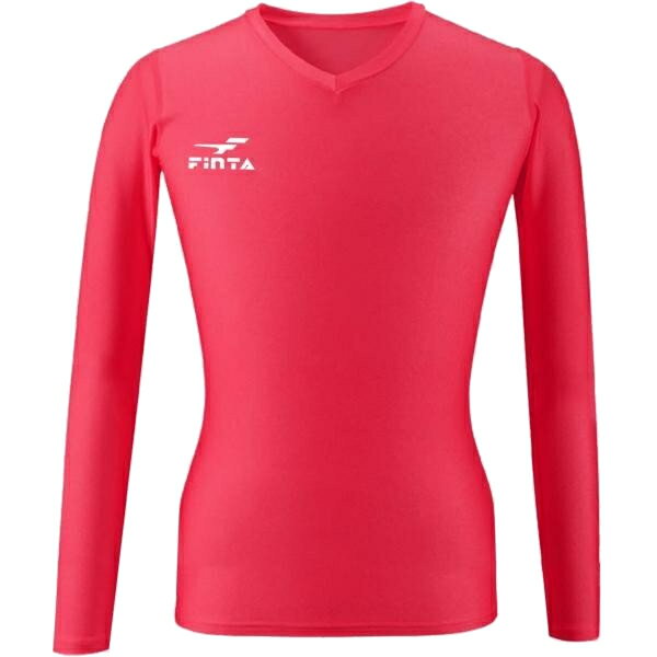 Long-Sleeved - ＜受注生産品 納期約4週間 1着からOK＞ フィンタ（FINTA）　FT5151　7100　レッド　サッカー　Vネック長袖 インナーシャツ　20SS