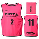 <限定クーポン発行中 7/26 01:59まで お買い物マラソン> フィンタ(FINTA) FT6555 7200 ピンク サッカー ジュニアビブス(10枚セット NO2-11付き) 20SS