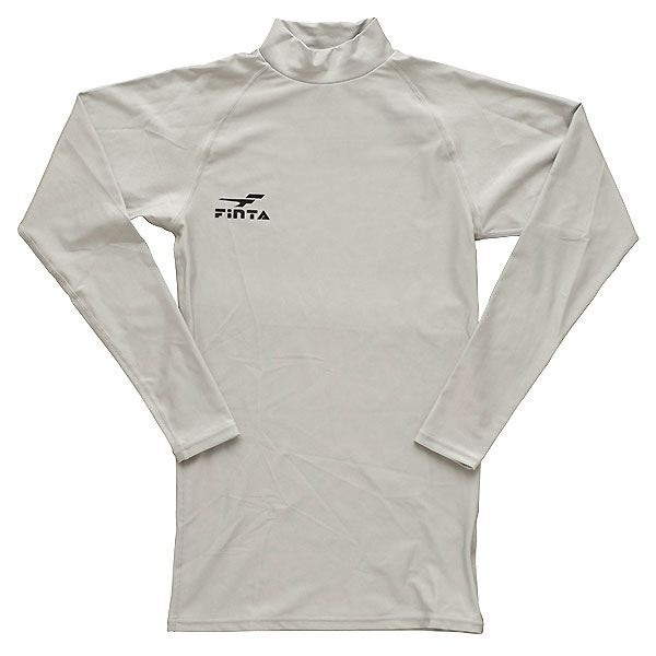 ＜受注生産品 納期約4週間 1着からOK＞ フィンタ（FINTA） FT6156 0200 グレー サッカー ジュニア ハイネック 長袖インナーシャツ 20SS