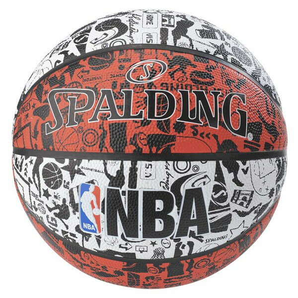 ＜ 限定クーポン発行中 お買い物マラソン 5/16 01:59まで ＞ スポルディング （SPALDING）　84-194J　バスケットボール　ボール　グラフィティ レッドホワイト ラバー SIZE5　20FW