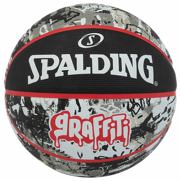 ＜限定クーポン発行中 1/16 01:59まで お買い物マラソン＞ スポルディング （SPALDING） 84-378Z バスケットボール ボール グラフィティ ブラック×レッド SIZE7 21FW