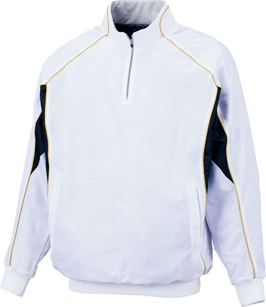 ZETT（ゼット）　BOV450A　1119　野球　ウインドウェア　中綿ハーフジップジャンパー　ホワイト/ブラッ..