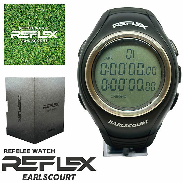 ＜ポイント10倍＞ アールズコート EARLS COURT ECR008 BLACK サッカー レフェリー 審判 レフリーウォッチ REFLEX 23SS