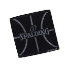 <限定クーポン発行中 7/26 01:59まで お買い物マラソン> <ネコポス発送 送料無料> SPALDING(スポルディング) SAT211260 バスケットボール ジャカード スクエア タオル ボールモチーフ ブラック 24FW