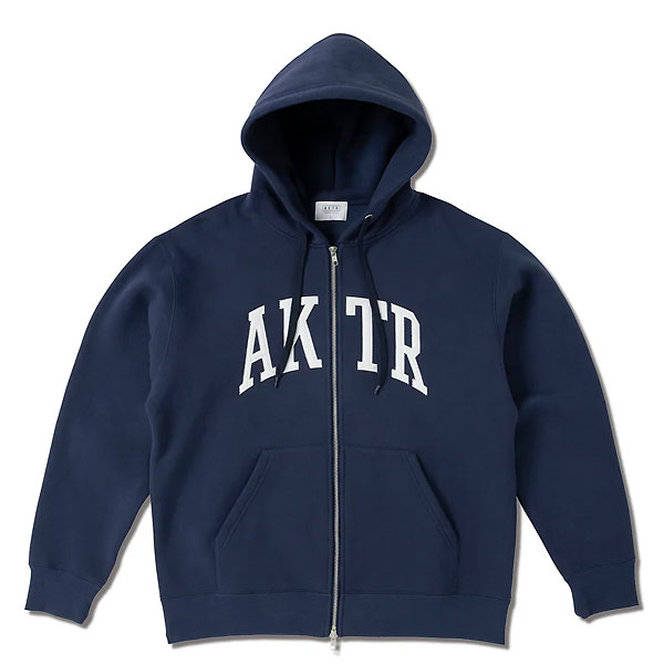 AKTR（アクター）　225024010 NV　バスケットボール　パーカー　COLLEGE LOGO SWEAT ZIP HOODIE 25FW