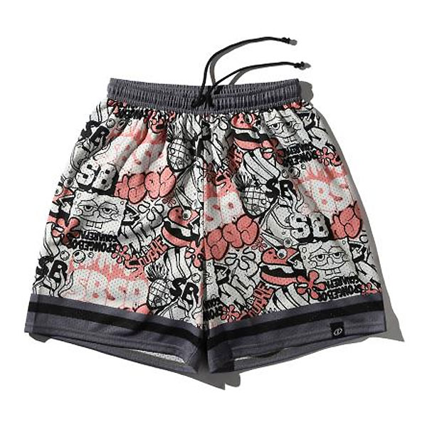 ＜限定クーポン発行中 11/27 01:59まで ブラックフライデー＞ ＜ネコポス発送 送料無料＞ SPALDING（スポルディング）　SJP25187S 6200　バスケットボール　ジュニア スポンジ・ボブ グラフィティ ショーツ　25FW