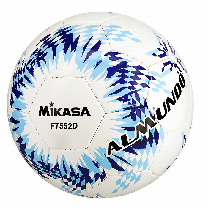メーカー ミカサ（MIKASA） カテゴリー サッカー 分類 ボール 商品名 ミカサ（MIKASA）　FT552D BLLB サッカー ボール 検定球 ALMUNDO アルムンド 5号球 26SS 品番 MG-FT552DBLLB カラー・仕様・サイズ カラー：BLLB（ブルー） 素材：人工皮革 仕様：手縫い 円周：68-70cm 重量：410-450g 推奨内圧：0.610-0.820kgf/平方センチメートル 検定：検定球 生産国：パキスタン製 商品説明 日本サッカー協会検定球の新モデル。ボール構造を一新し、空気圧の保持力・リバウンド性が向上。表皮素材はクッション性能と耐摩耗性の改良により、ハイクラスの質感を実現。白を基調とした明瞭なデザインで、プレーヤーの視認性もUP。空気保持性のよいブチルチューブを採用 　 　 　 　 　 　 　 　 ※この商品のカラーは、 BLLB（ブルー） となります。