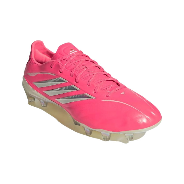メーカー adidas（アディダス） カテゴリー サッカー 分類 スパイク 商品名 adidas（アディダス）　KI0586　サッカー　スパイク　COPA PURE コパ ピュア 4 ELITE FG　26Q3 品番 ADJ-KI0586 カラー・仕様・サイズ カラー：KI0586（ソーラーターボ×アイボリー×コアブラック） 対応グラウンド：天然芝グラウンド（人工芝グラウンド不可） 対象：メンズ・ユニセックス Road To Glory Pack 商品説明 フュージョンスキン技術で素材間のシームレスな切り替えを実現し、ソフトな肌触りと独特の感触を提供する。快適さ、ボールのタッチ、そして試合に馴染むフィット感が特徴。素材：合成繊維/合成樹脂 　 　 　 　 　 　 　 　 ※この商品のカラーは、 KI0586（ソーラーターボ×アイボリー×コアブラック） となります。