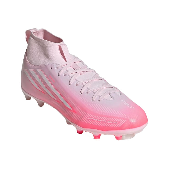 メーカー adidas（アディダス） カテゴリー サッカー 分類 スパイク 商品名 adidas（アディダス）　KK1357　サッカー　ジュニア スパイク　F50 SPARKFUSION LEAGUE FG/AG J 26Q3 品番 ADJ-KK1357 カラー・仕様・サイズ カラー：KK1357（ソーラーターボ×クラウドホワイト×ディスティルドピンク） 素材アッパー：合成繊維×合成樹脂アウトソール：合成底 対応グラウンド：天然芝・ロングパイル人工芝グラウンド 対象：ジュニア CHAOS VS CONTROL PACK 商品説明 Sprintplate Fusion ポリウレタンアウトソールは、ダイナミックなグリップ力と快適さを実現する設計。プッシュオフや回転をサポートする半円錐形スタッド付き。足首を支えるミッドカット設計で、サポート性を向上。 　 　 　 　 　 　 　 　 ※この商品のカラーは、 KK1357（ソーラーターボ×クラウドホワイト×ディスティルドピンク） となります。