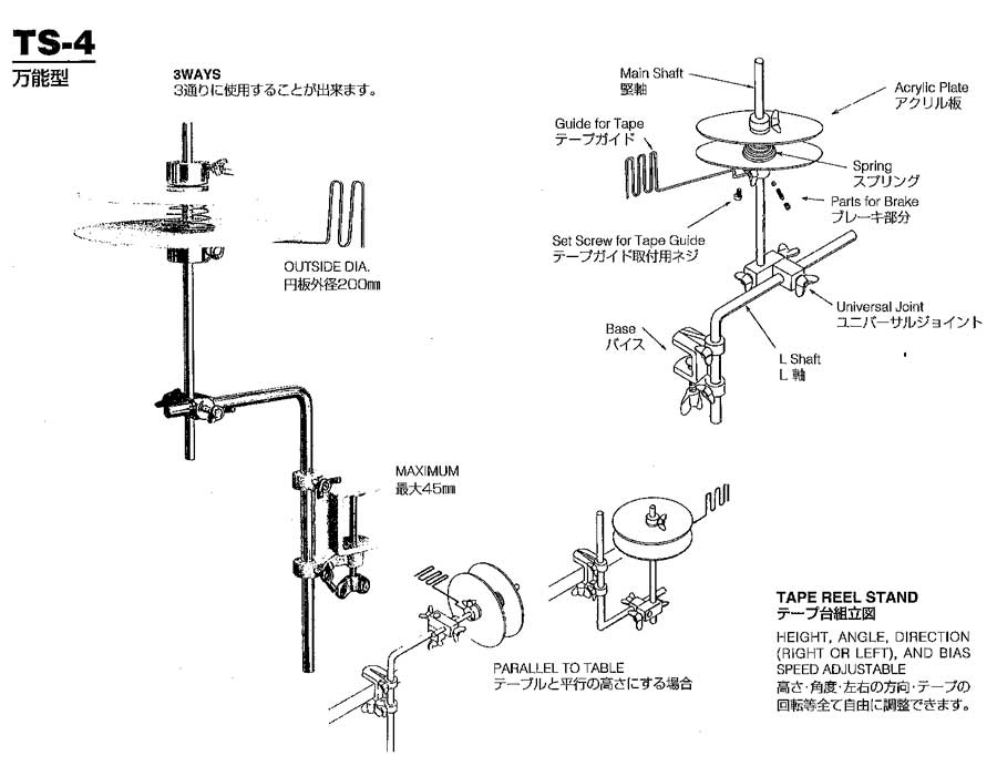 ニッポー　テープ・バイアス用リールスタンド/型番　TS-4【送料無料】【代引き手数料サービス】