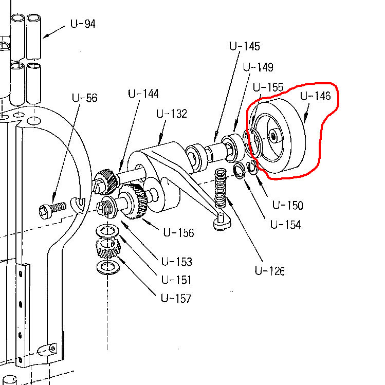 KM　立刃式裁断機（EUタイプ）用ウレタンプーリー【送料無料】【代引き手数料サービス】