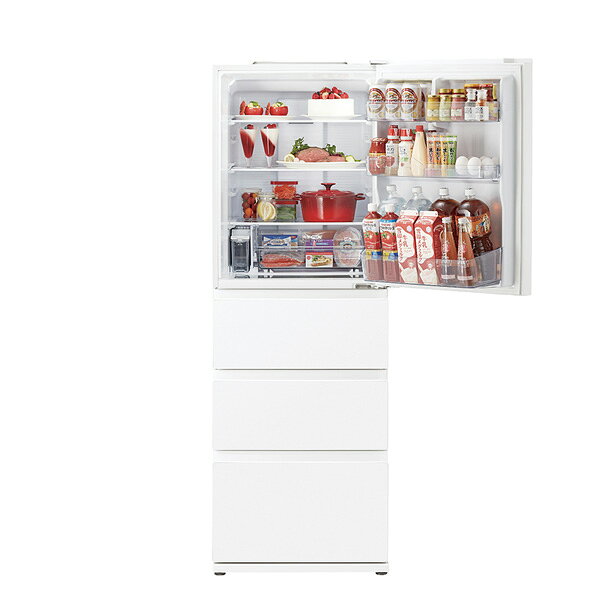 《送料区分E》AQUA Delie 冷蔵庫　AQR-VZ37M-W [クリアウォームホワイト](右開き)