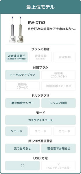 《送料区分1》パナソニック Panasonic 音波振動ハブラシ ドルツ Doltz EW-DT63-N [シャンパンゴールド]