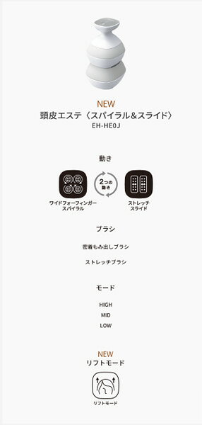 《送料区分1》パナソニック Panasonic 頭皮エステ 〈スパイラル&スライド）EH-HE0J...