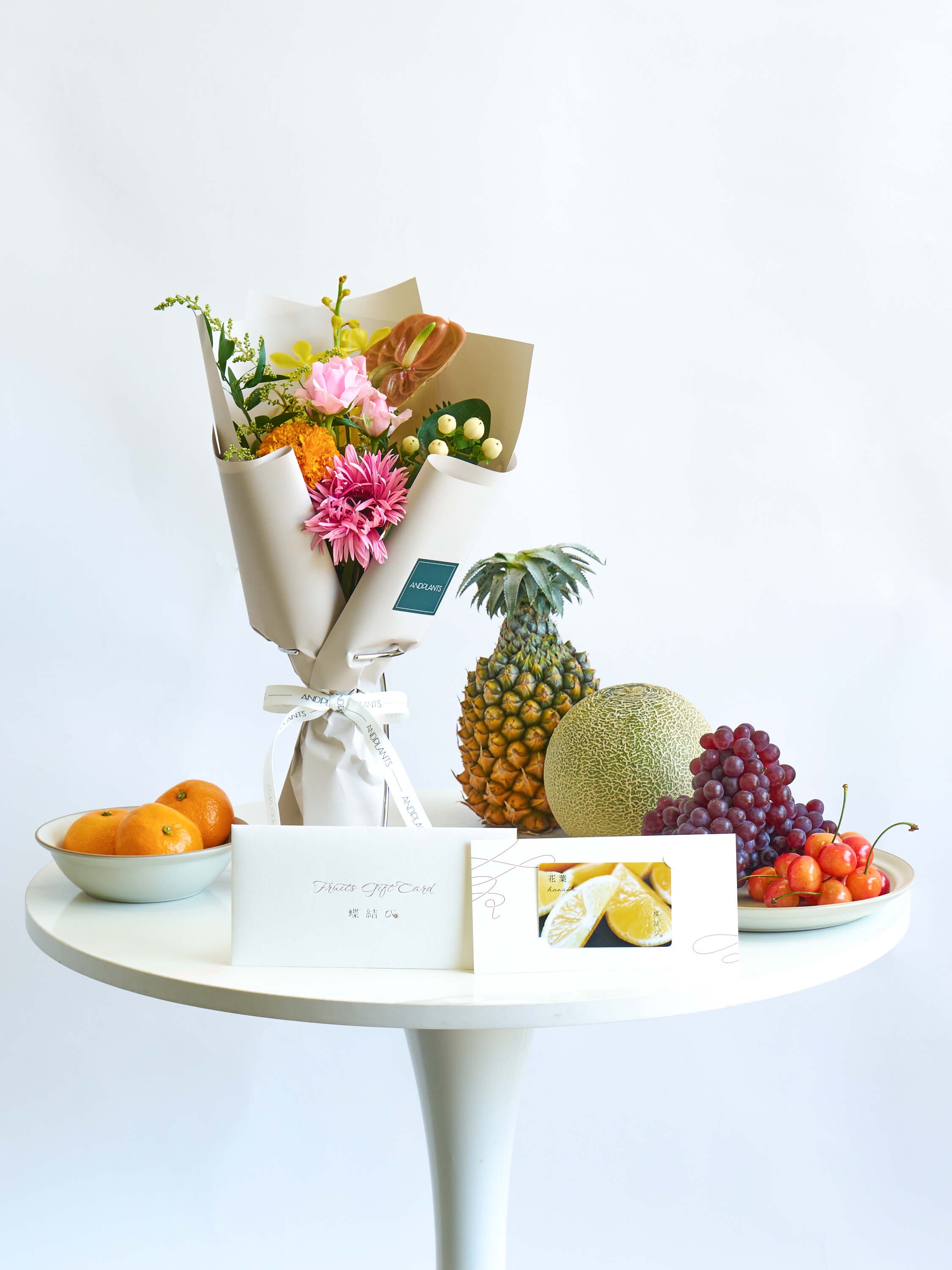 花束 ブーケ 蝶結び ギフトカード フラワーギフト プレゼント ANDPLANTS アンドプランツ フルーツギフ..
