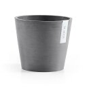 Ecopots Amsterdam water 20　底面給水鉢 6号 プラスチック+天然石 軽い インテリアになる鉢 グレー