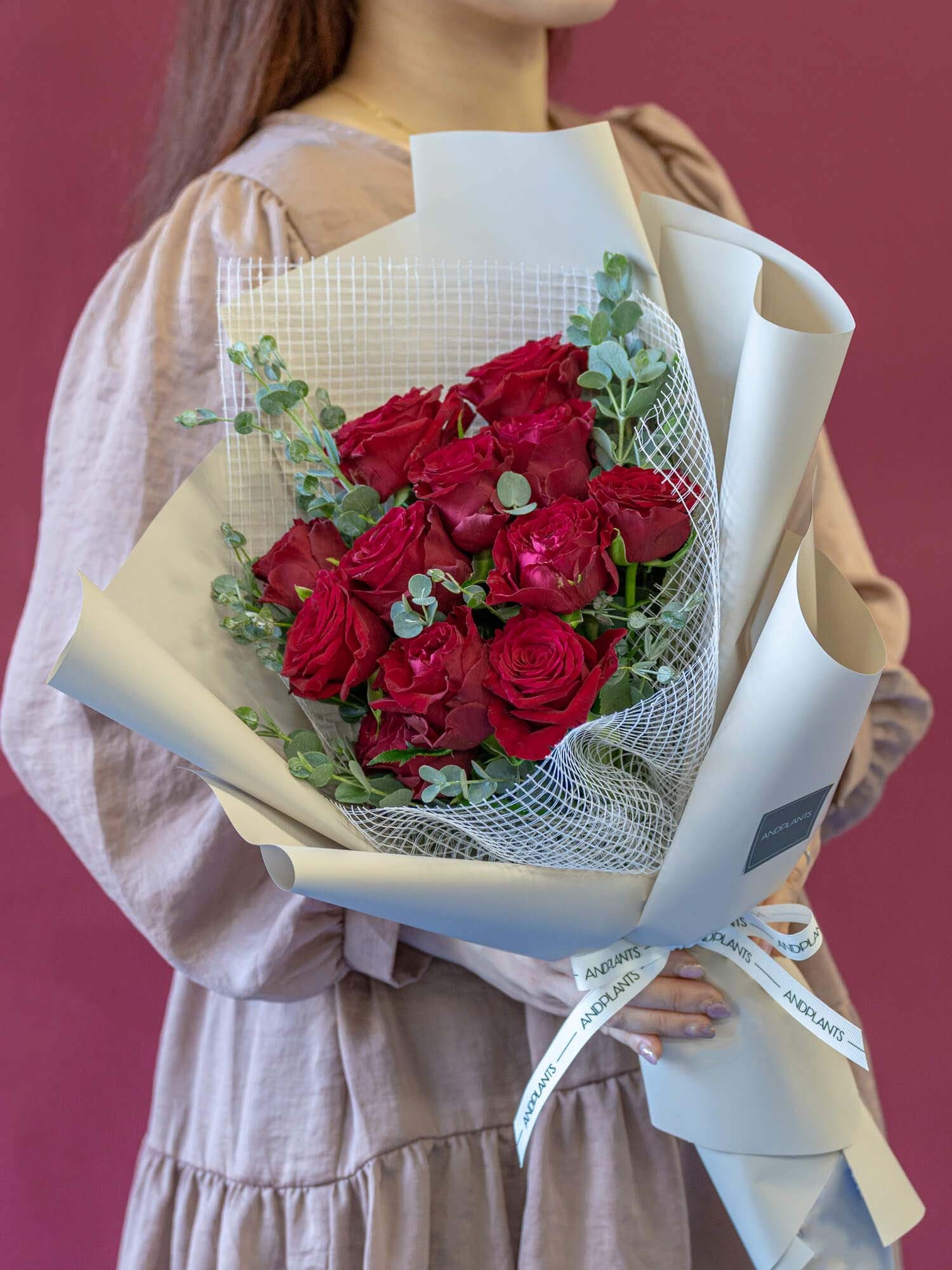 バラ 花束 ブーケ 赤 レッド ピンク ギフト プレゼント プロポーズ ANDPLANTS アンドプランツ 5本 7本 ..