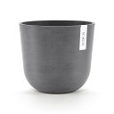 Ecopots Oslo water 25 　底面給水鉢 8号 プラスチック+天然石 軽い インテリアになる鉢 グレー