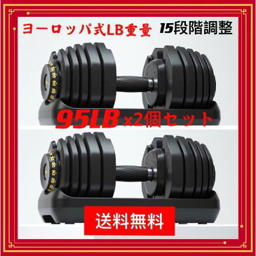 調整式ダンベル95LBx2セット　可変式ダンベル筋トレ 15段階調節