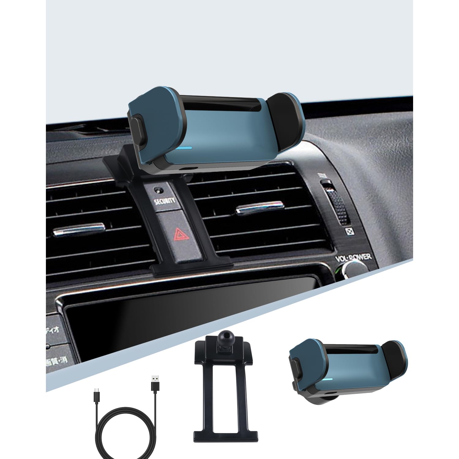 トヨタ クラウン200系 用 200系クラウン 車載 スマホスタンド 携帯ホルダー エアコン 電動型 クラウン スマホホルダー 車 クラウン アクセサリー 自動開閉 エアコン吹き出し口 車用スマホスタンド 360度回転 片手操作 安定 騒音なし スマートロック