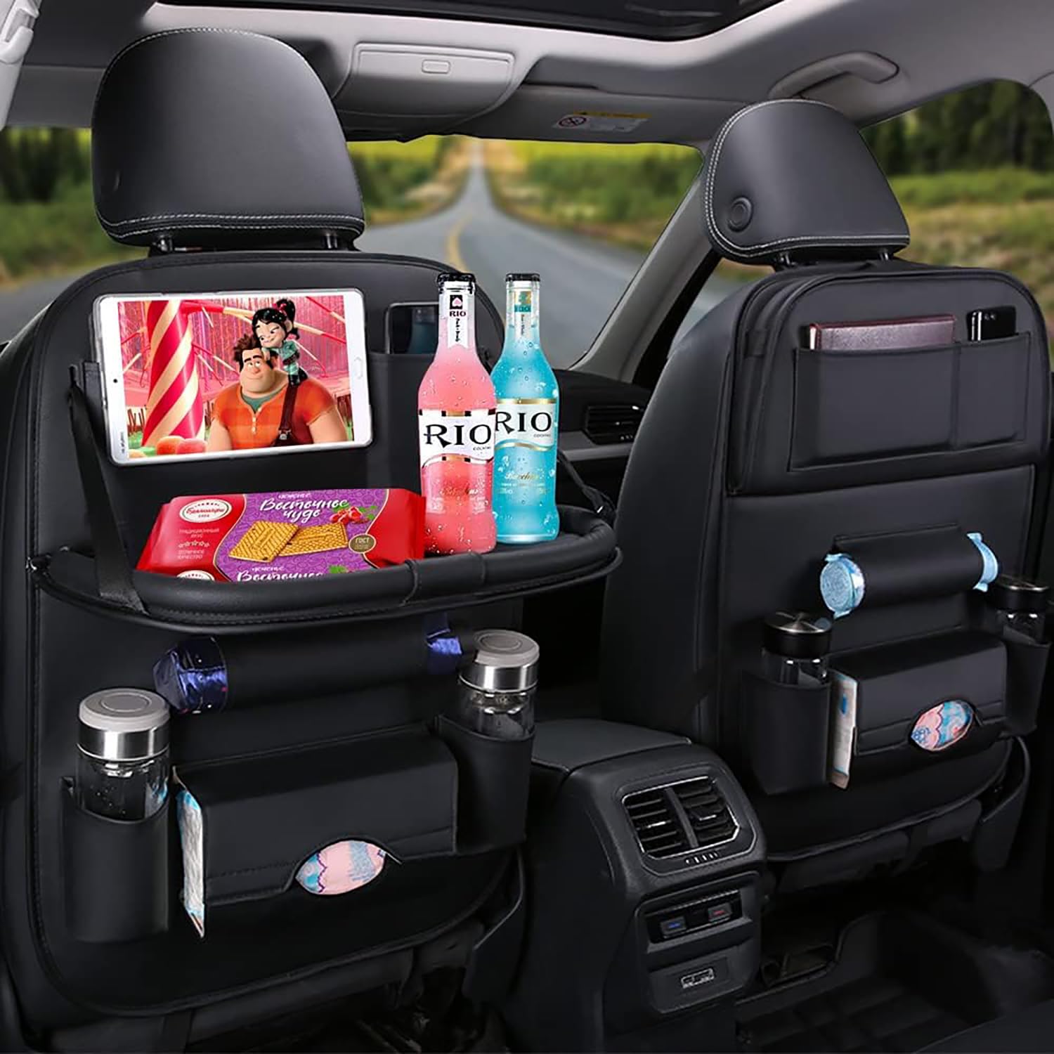 【2本セット】 車 シートバックポケット シートバックテーブル 車用収納ボックス 汚れ防止 カー用品 収..