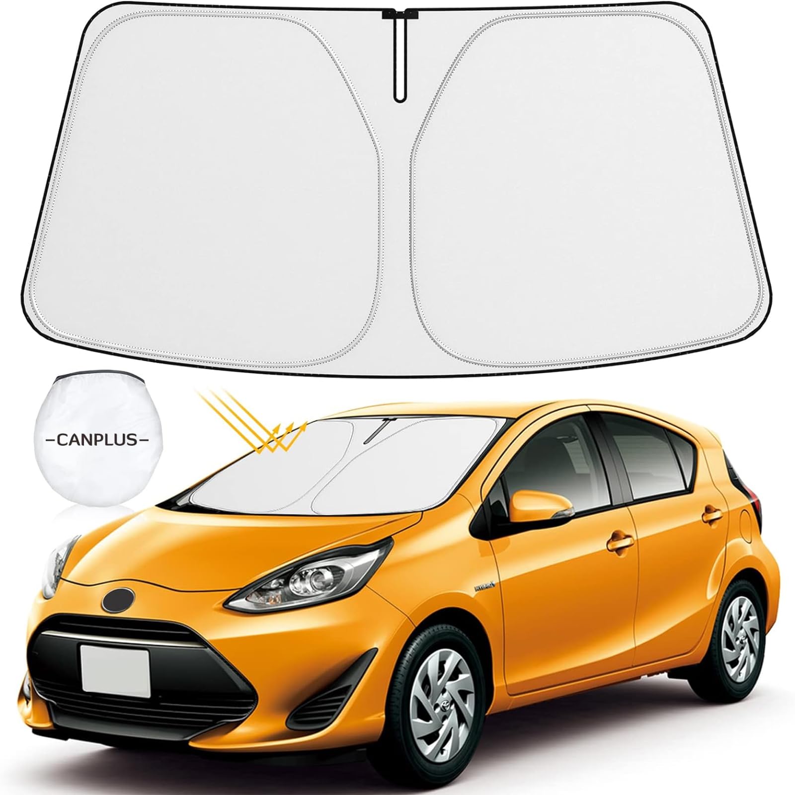 【車種用&50車種以上】トヨタ アクア NHP10 NHP10H型 フロント サンシェード【二層高密度生地】 Aqua 2..