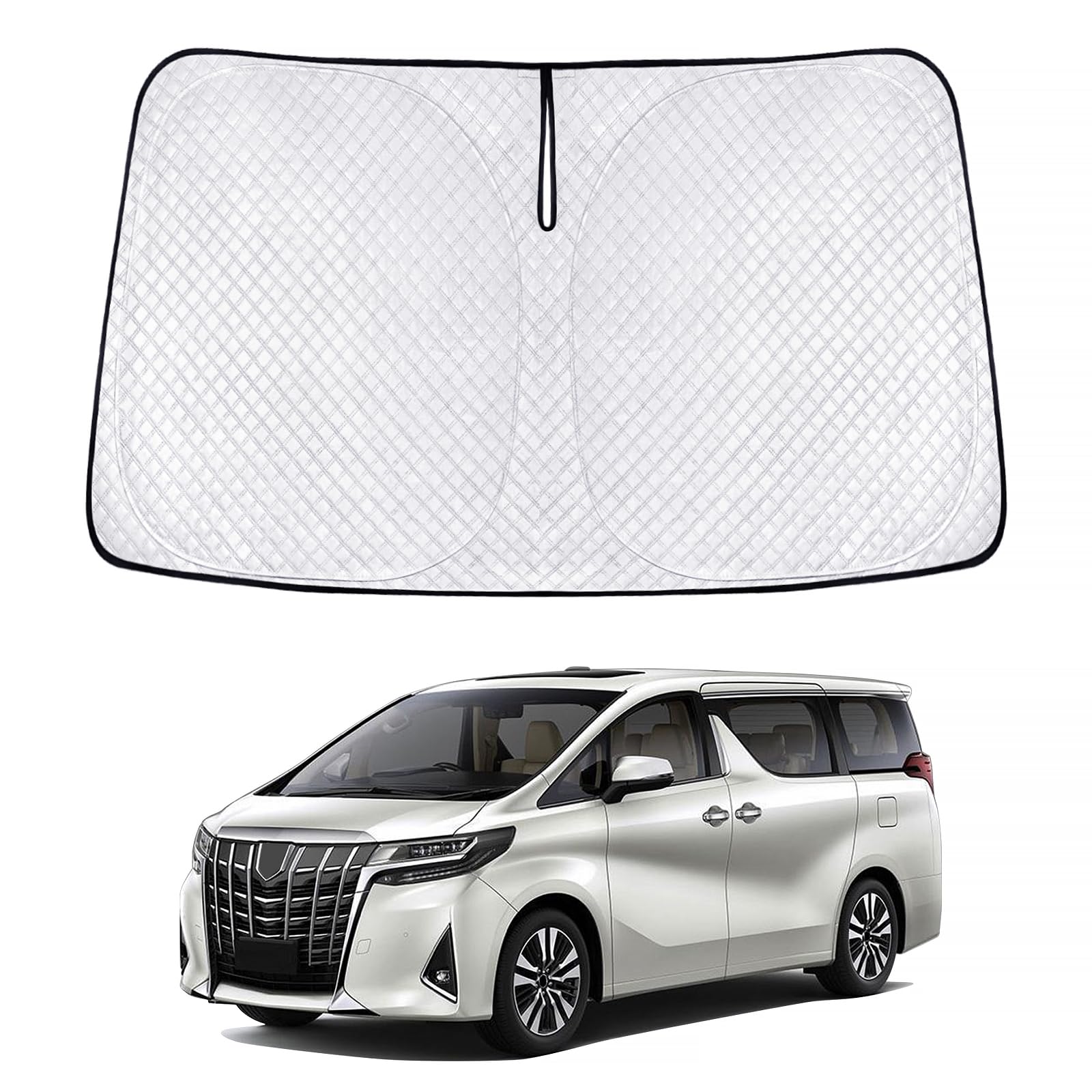 新型 アルファード ヴェルファイア 30系 前期 後期 サンシェード ALPHARD VELLFIRE 3代目 車種用 フロントガラス用 サンシェード カーシェード シェードカーテン UVカット 日よけ 遮光 断熱 マルチサンシェード 紫外線カット 高密度生地 日差し 折り畳み式 車中泊 プライバ
