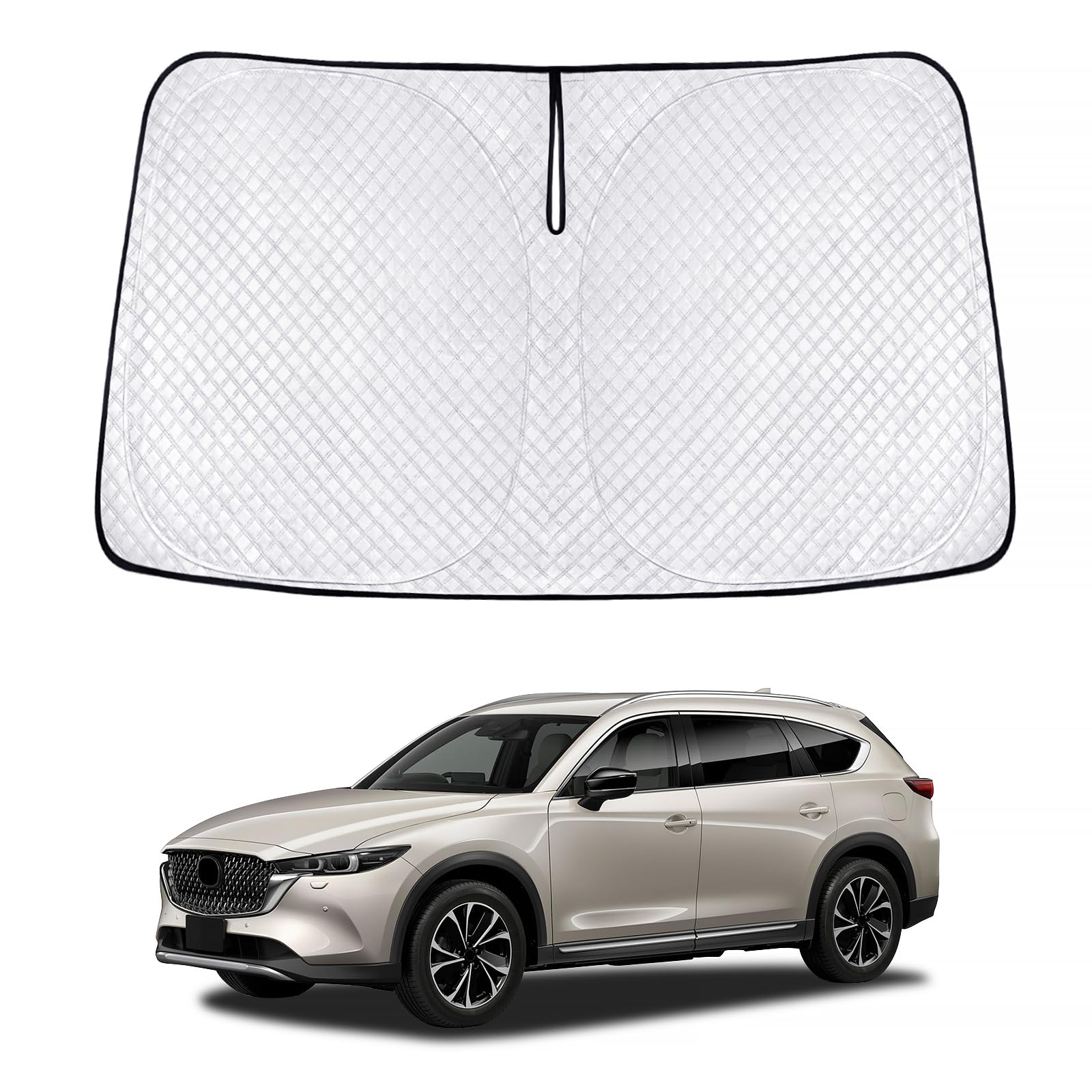Rakuten - 新型 マツダ CX-8 サンシェード KG系 cx8 車種用 フロントガラス用 サンシェード KG5P KG2P カーシェード シェードカーテン UVカット 日よけ 遮光 断熱 マルチサンシェード 紫外線カット 高密度生地 日差し 折り畳み式 車中泊 プライバシー保護 アクセサリー カスタム パー