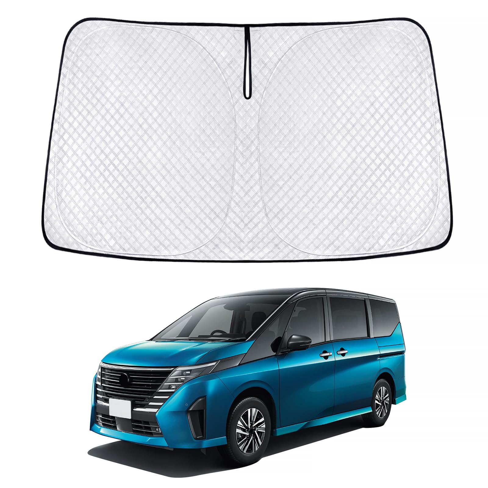 新型 セレナ C28系 サンシェード SERENA C28 FC28 FNC28 NC28 車種用 フロントガラス用 サンシェード カーシェード シェードカーテン UVカット 日よけ 遮光 断熱 マルチサンシェード 紫外線カット 高密度生地 日差し 折り畳み式 車中泊 プライバシー保護 アクセサリー カス