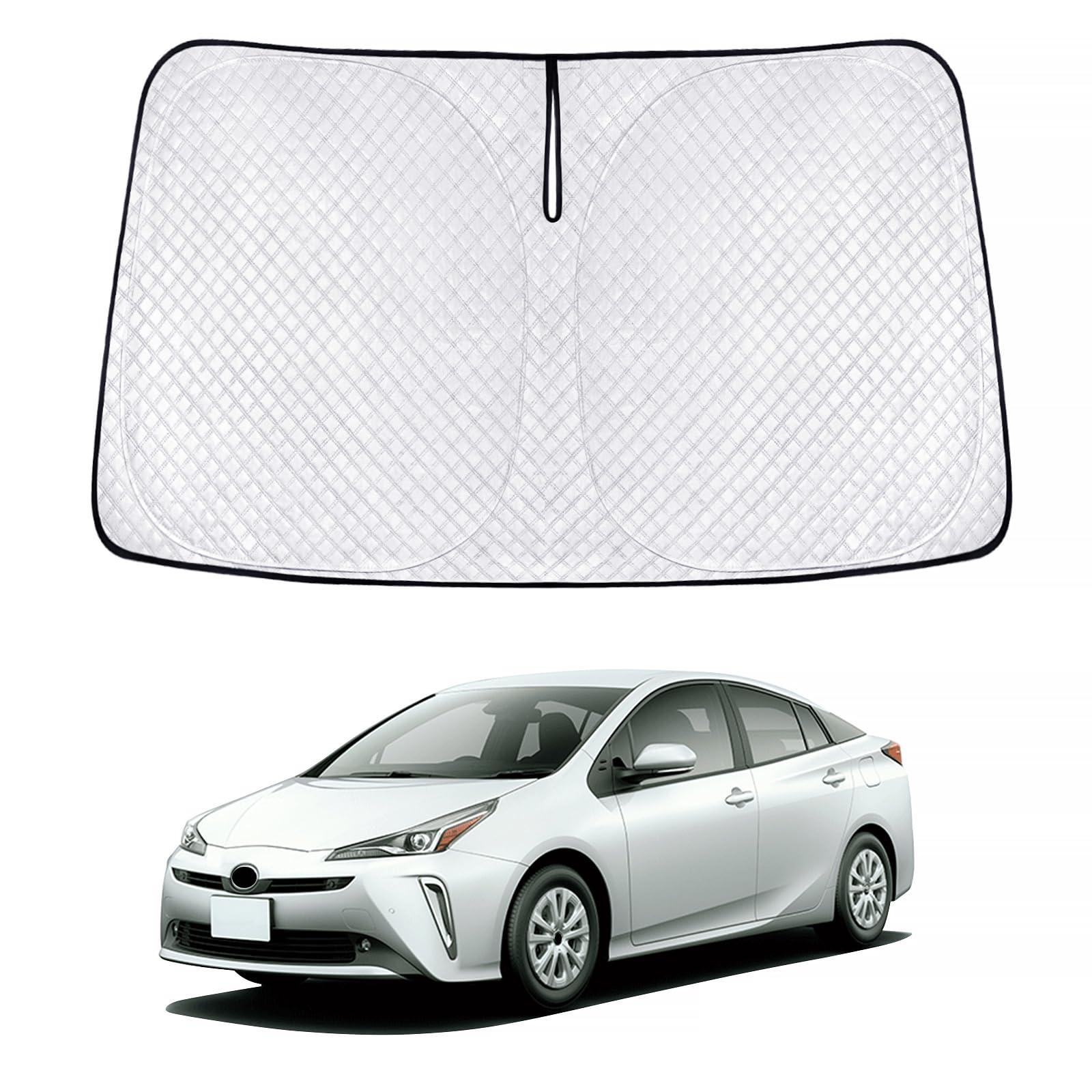 新型 プリウス 50系 サンシェード PRIUS ZVW50/51/55 車種用 フロントガラス用 サンシェード カーシェード シェードカーテン UVカット 日よけ 遮光 断熱 マルチサンシェード 紫外線カット 高密度生地 日差し 折り畳み式 車中泊 プライバシー保護 アクセサリー カスタム パー