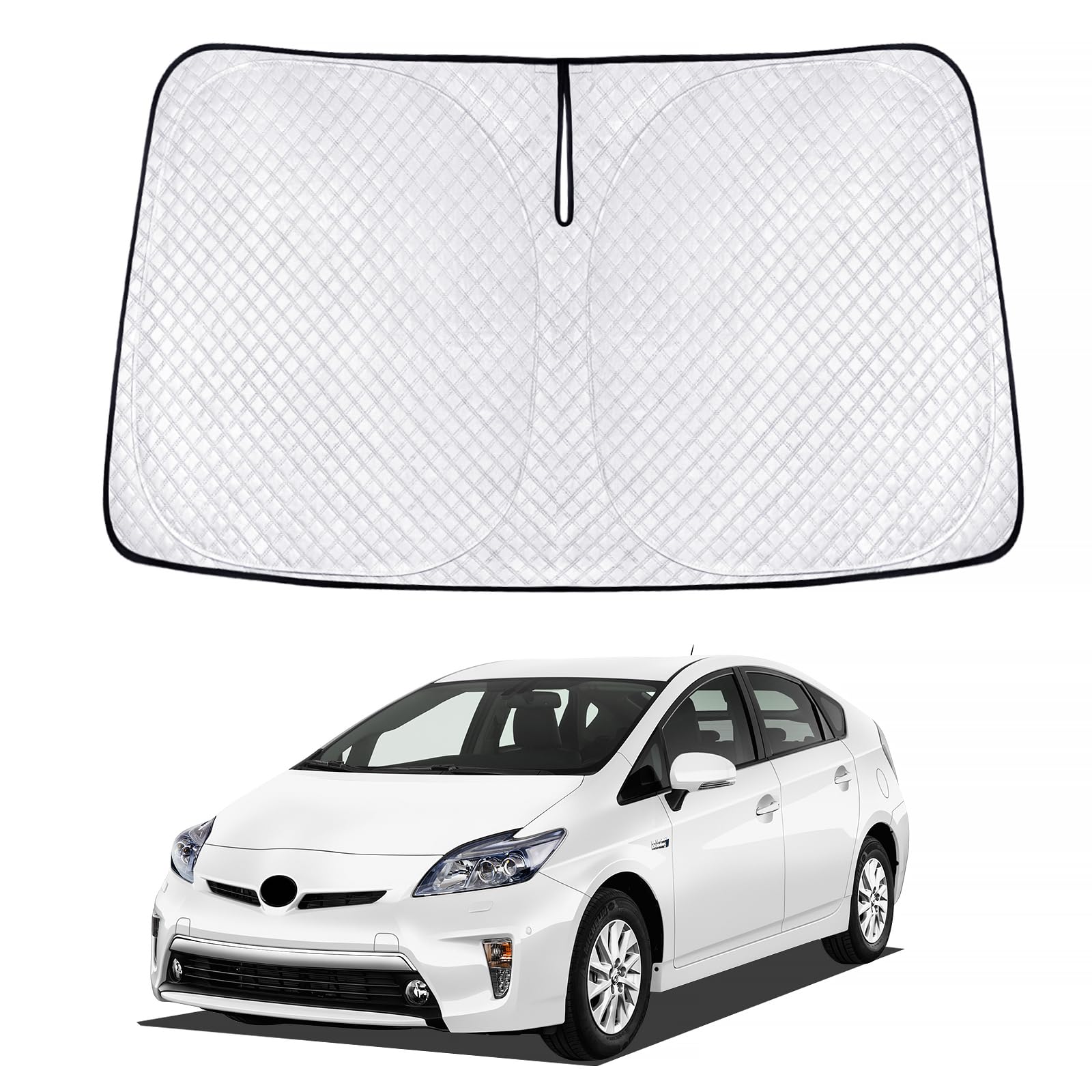 新型 プリウス 30系 サンシェード PRIUS ZVW30 ZVW35 車種用 フロントガラス用 サンシェード カーシェード シェードカーテン UVカット 日よけ 遮光 断熱 マルチサンシェード 紫外線カット 高密度生地 日差し 折り畳み式 車中泊 プライバシー保護 アクセサリー カスタム パー