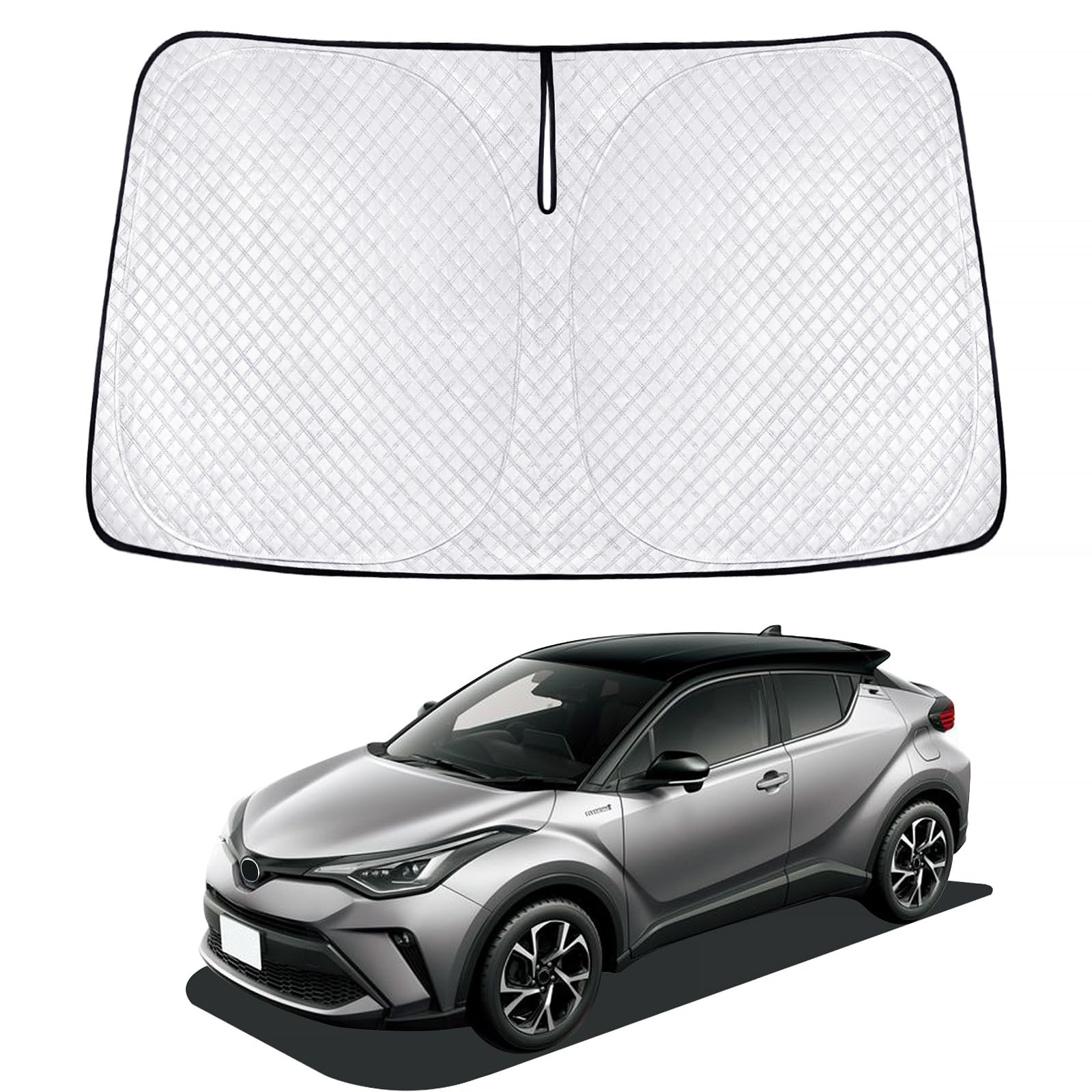 Rakuten - 新型 C-HR サンシェード CHR NGX10 ZYX10 NGX50 車種用 フロントガラス用 サンシェード カーシェード シェードカーテン UVカット 日よけ 遮光 断熱 マルチサンシェード 紫外線カット 高密度生地 日差し 折り畳み式 車中泊 プライバシー保護 アクセサリー カスタム パーツ